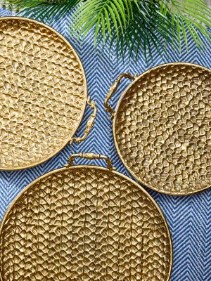 Комплект из трёх декоративных подносов Heleina 44X39X7 / 40X34X7 / 35X30X7 CM 10