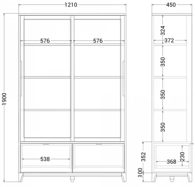 Витрина Case 121X45X190 CM 7