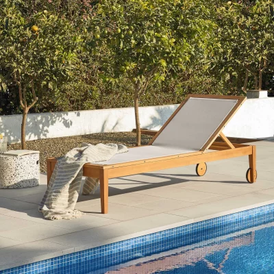 Шезлонг из эвкалипта Caterin 200X70X37-94 CM бежевый 6