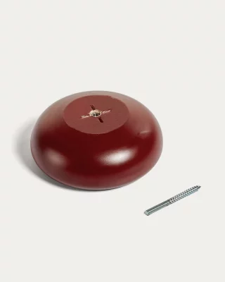 Набор из 3 настенных крючков из массива бука с бордовой отделкой 10X4.5X10 CM 3