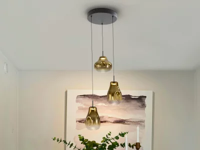Люстра Aledis 3L черно-золотая 34X34X40 CM 7