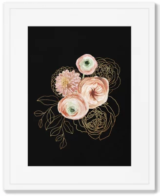 Тетраптих Golden flowers 42X52 / 42X52 / 42X52 / 42X52 CM 4