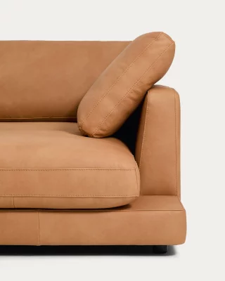Кожаный 4-местный диван с правым шезлонгом Gala коричневый 300X193X87 CM 4