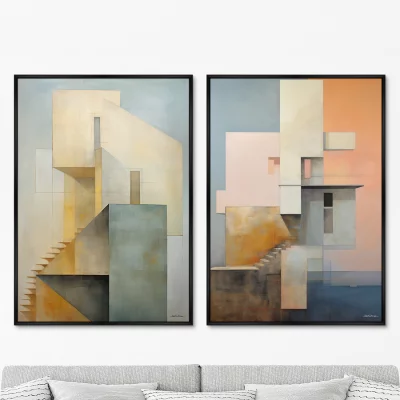 Набор из двух постеров на холсте Buildings after sunset 75X105 / 75X105 CM 8