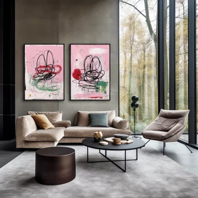 Композиция из двух репродукций картин на холсте The same Mouse 75X105 / 75X105 CM 4