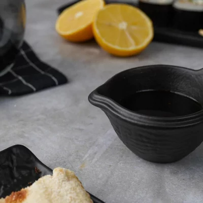 Соусник с ручкой Black Raw Wood Ø10 CM 4