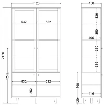 Витрина Twin 112X45X216 CM 8