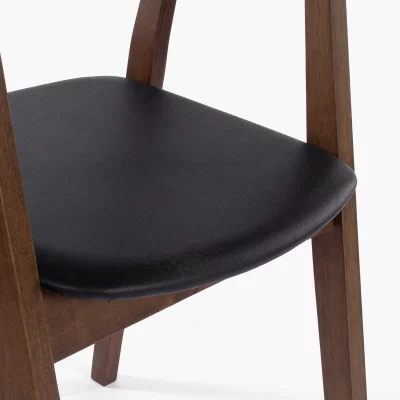 Стул Джон черная матовая экокожа орех 55X47.5X77 CM 7
