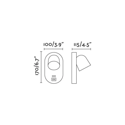 Настенный светильник Corb белый с USB 10