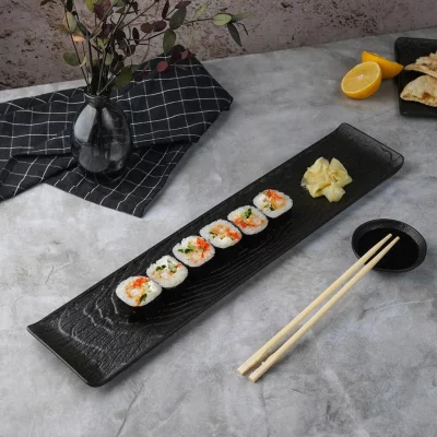 Платформа для подачи Black Raw Wood 47X10 CM 3