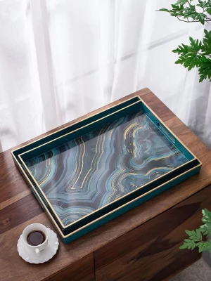 Набор из двух декоративных подносов Justina 48X36X5 / 46X30X5 CM 15