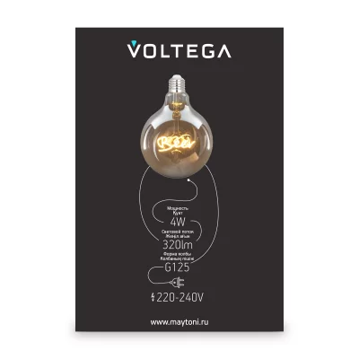 Светодиодная лампа Voltega 8555, коллекция Сети.Лампы, шар 4Вт | 2500K 3
