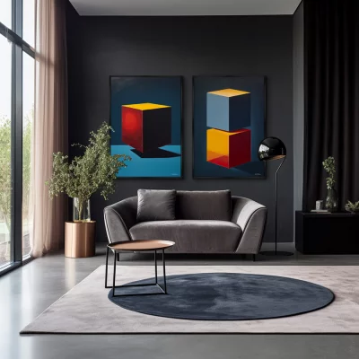 Набор из двух постеров на холсте Cubes in Colors 75X105 / 75X105 CM 4