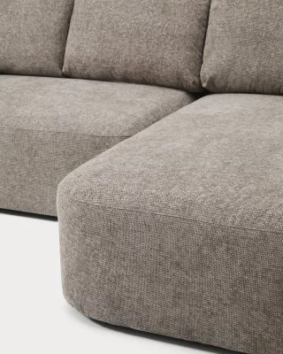 Диван-кровать с правым шезлонгом Laira из таупового шенилла 246X170X89 CM 4