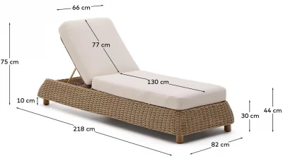 Шезлонг Meria 82X218X44-75 8