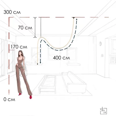 Накладной светодиодный светильник Thread 400 CM 6