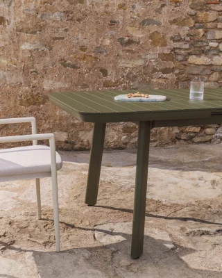 Раскладной уличный стол Izola из алюминия с зелёным покрытием 185X100X77 CM 3