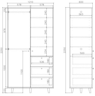 Шкаф Twin 121X60X225 CM 7