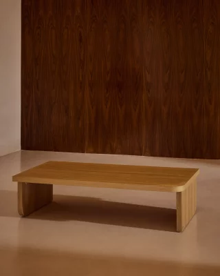Журнальный столик Oaq из дубового шпона с натуральной отделкой 140X75X35 CM 3