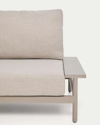 Алюминиевый трехместный диван с левым шезлонгом Vathi, тауп 250X159 CM 4