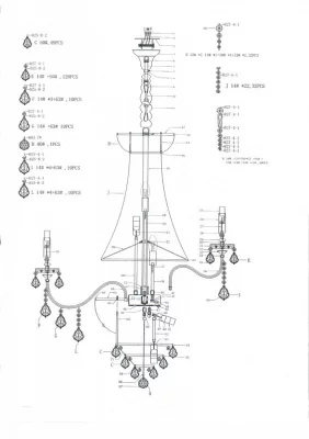 Подвесная люстра Classic 89X89X140 CM 5