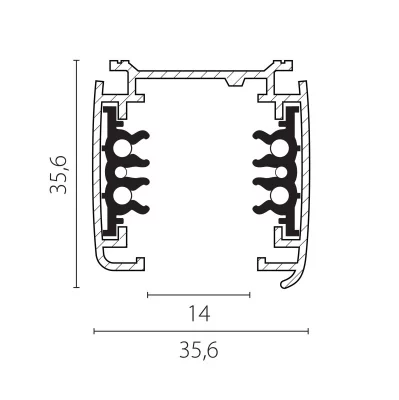 Шинопровод Lightstar 504025-DALI 3