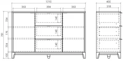 Комод Case 121X40X78 CM 5