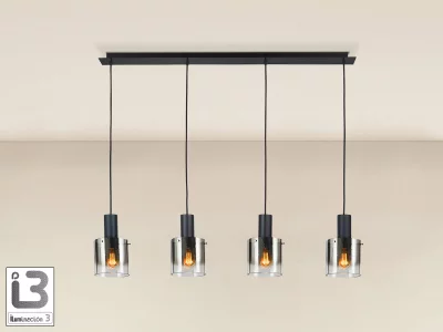 Люстра Venize 4L черный/дымчатый 120X15X26 CM 6