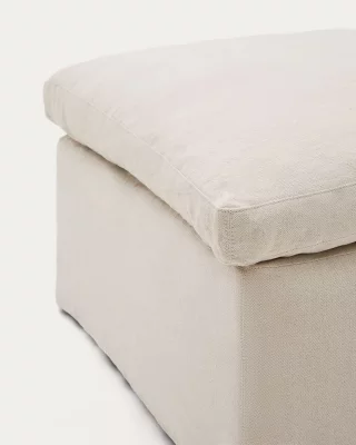 Бежевый пуф для ног Zenira 90X90X50 CM 4