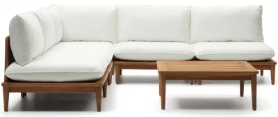 Комплект из модульного дивана и столика из тика Portitxol 270X270X85 / 80X80X35 CM 7