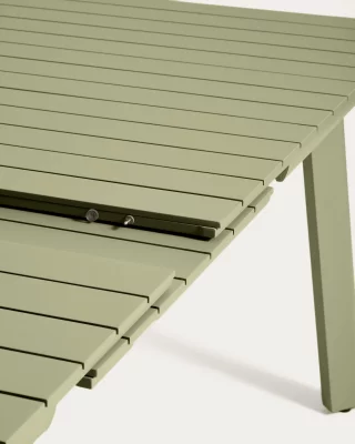 Раздвижной садовый стол Izola из алюминия с зелёной отделкой 220X100X78 CM 4