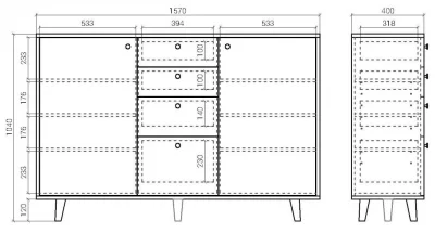 Комод Twin 157X40X104 CM 7