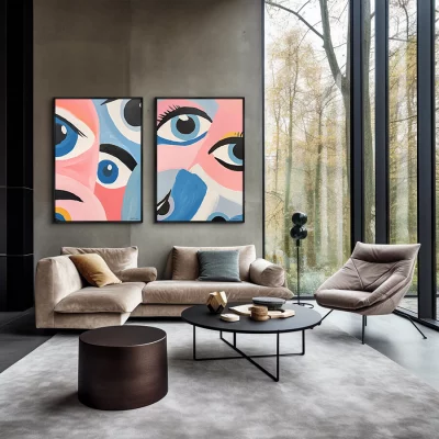 Набор из двух постеров на холсте Different views 75X105 / 75X105 CM 4