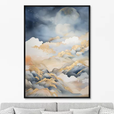 Постер на холсте Clouds over the mountains 75X105 CM 6