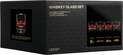 Набор из четырёх стаканов для виски American Peaks 230 ml 12
