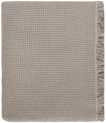 Покрывало вафельное из хлопка Essential 230X250 CM серо-бежевого цвета 6