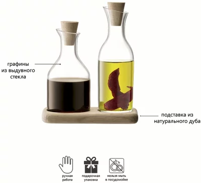 Набор графинов для масла и уксуса Serve 180 / 185 ml 4