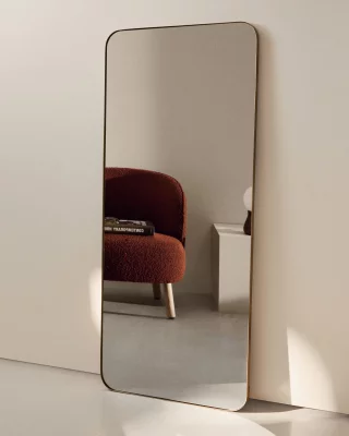 Зеркало в золотой металлической раме Marco 80X3X180 CM 3