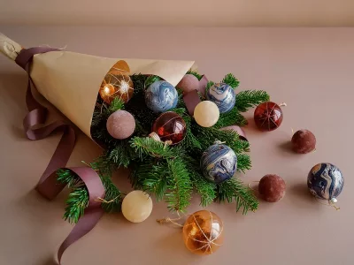 Елочное украшение Шар Marble 14.5X7X9.4 CM 3