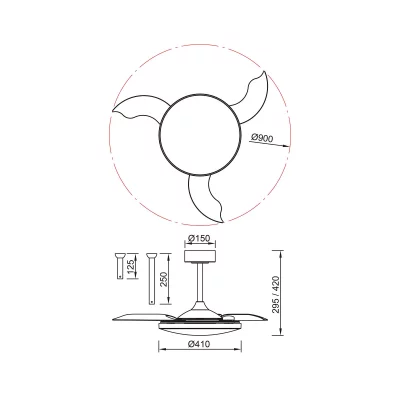 Люстра-вентилятор Slim Fan mini 41X29,5 CM 7