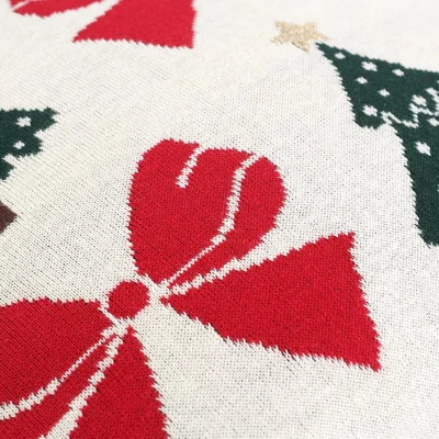 Подушка вязаная Christmas Bows 45X45 CM 4
