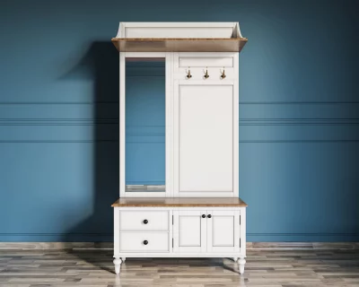 Белая прихожая Одри с полкой в стиле прованс 100X40X200 CM 5