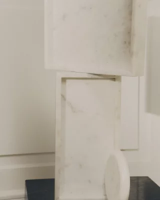 Декоративный поднос из белого мрамора Serela 35X18X4 CM 3