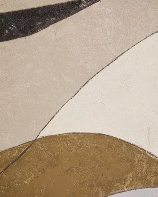 Абстрактный холст Marvilo серо-горчичных оттенков 60X90 CM 4