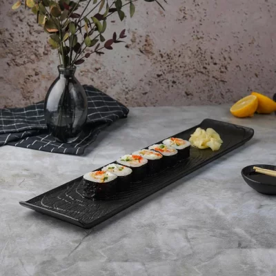 Платформа для подачи Black Raw Wood 47X10 CM 4