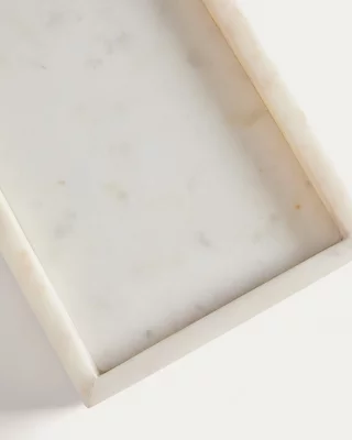 Декоративный поднос из белого мрамора Serela 35X18X4 CM 4