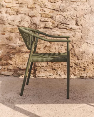 Штабелируемый уличный стул Livadia зеленый алюминий 55X61X76 CM 3