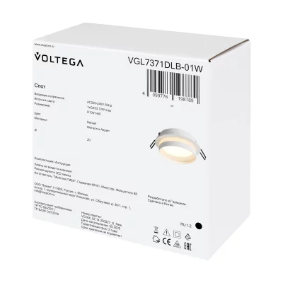 Встраиваемый точечный светильник VGL7371DLB-01W 10,5X10,5X4,5 CM 3