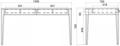 Рабочий стол Case 150X70X78 CM 7