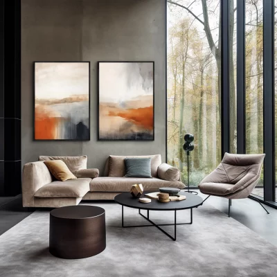 Набор из двух постеров на холсте Landscape collection Rusty mist 75X105 / 75X105 CM 4